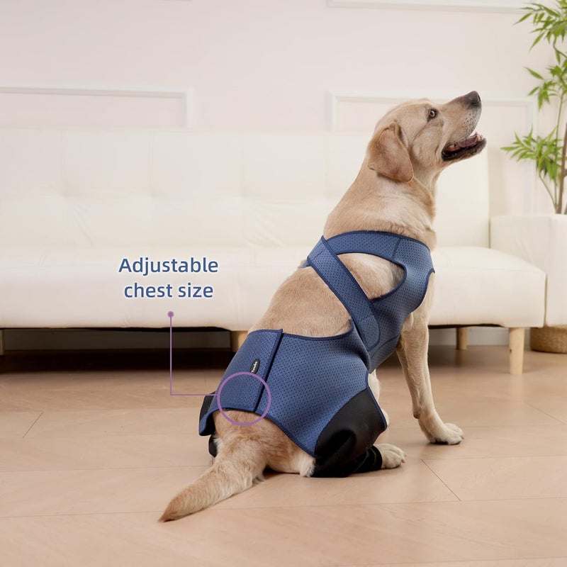 Yoneba Dog Hind Leg Recovery Sleeve Dog Recovery Suit Breathable Sleeve to Stop Licking and Biting Firm and Secure, Adjustable Size, Comfortable Alternative to Cone Collars (Rear Both Leg，Large) - Image 5